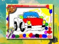 Jogo Livro de Colorir Carros de Desenho Animado online