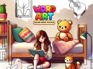 Jogo Arte da palavra: quebra-cabeça de livro de cores online