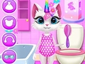 Jogo Cuidado Diário do Gatinho Unicórnio online
