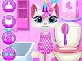 Jogo Cuidado Diário do Gatinho Unicórnio online