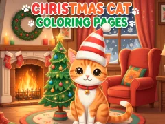 Jogo Desenhos para colorir de gatos de Natal online