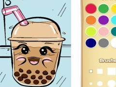 Jogo Livro para colorir de chá Boba para crianças online