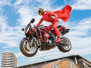 Jogo Real Motorbike Super Hero Stunt 3D online