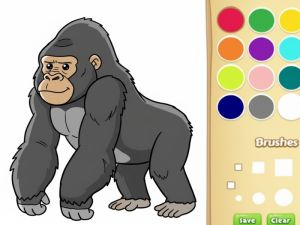 Jogo Livro de colorir gorila para crianças online