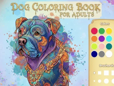 Jogo Livro para colorir de cachorro para adultos online