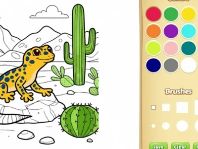 Jogo Livro para colorir de animais desertos para crianças online