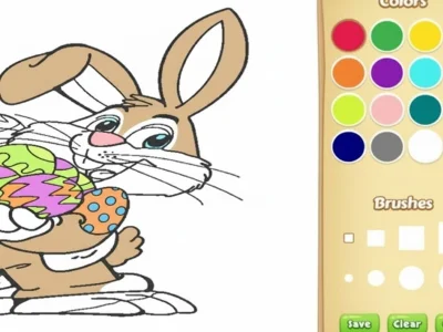 Jogo Livro de colorir de coelhinho da Páscoa para crianças online