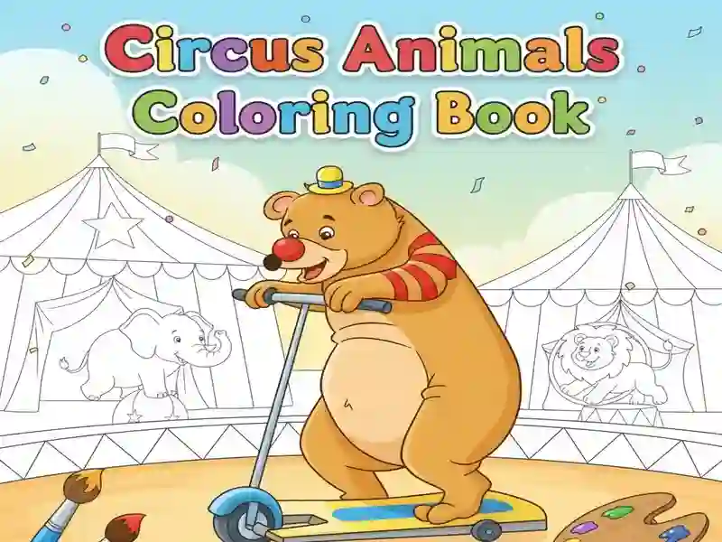 Jogo Livro para colorir de animais de circo online