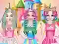Jogo Salão de Cabelo das Princesas Unicórnio Arco-íris online