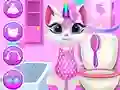 Jogo Cuidado Diário do Gatinho Unicórnio online
