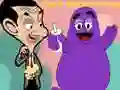 Jogo Quando o Sr. Bean encontra Grimace online Jogo Quando o Sr. Bean encontra Grimace online