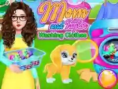 Jogo Mãe e Taylor Lavando Roupas online
