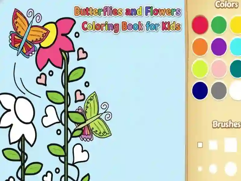 Jogo Livro para colorir de borboletas e flores para crianças online Jogo Livro para colorir de borboletas e flores para crianças online