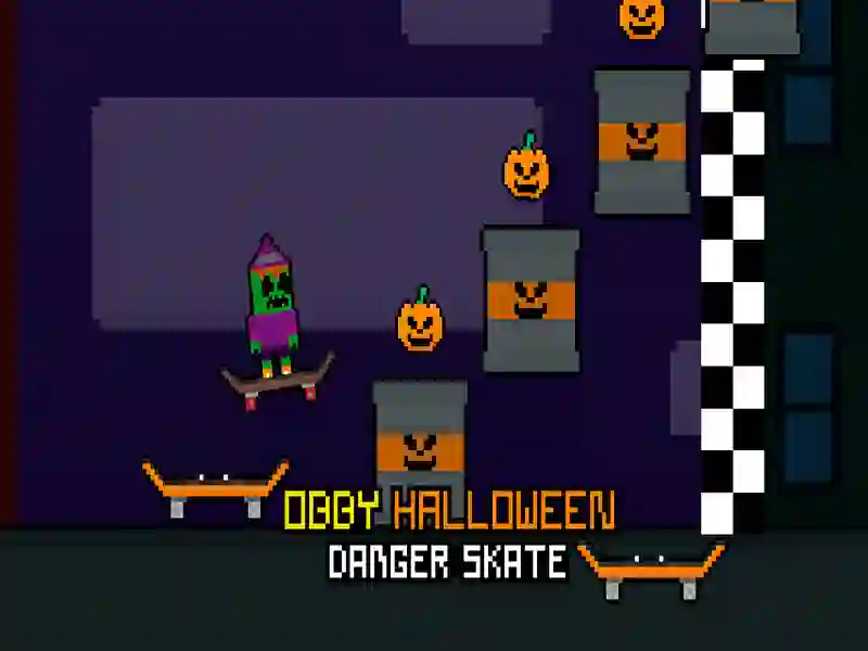 Jogo Skate de perigo de Halloween obby online