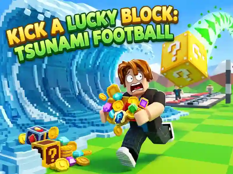 Jogo Kick a Lucky Block: Tsunami Football online
