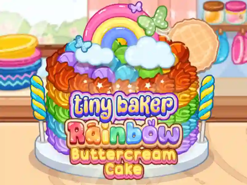 Jogo Tiny Baker: bolo de creme de manteiga arco-íris online