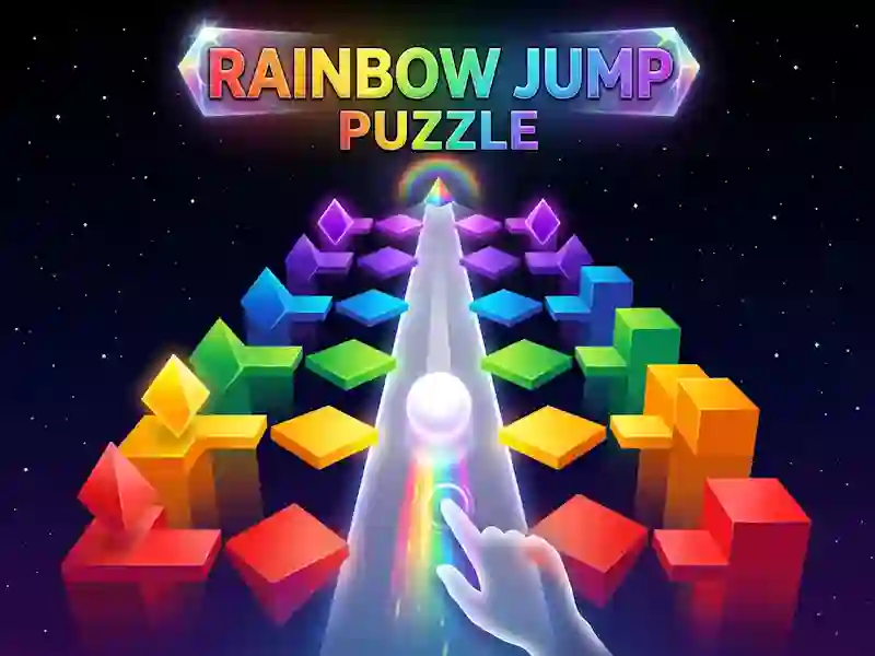Jogo Rainbow Jump Puzzle online