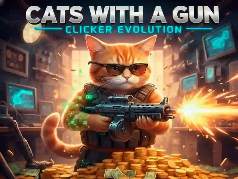 Jogo Gatos com evolução do Clicker de arma online