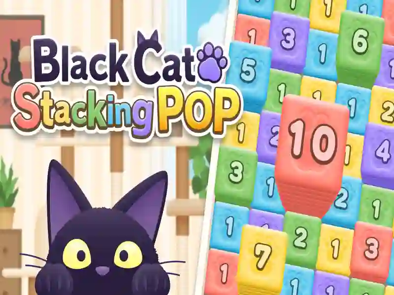 Jogo POP de empilhamento de gato preto online