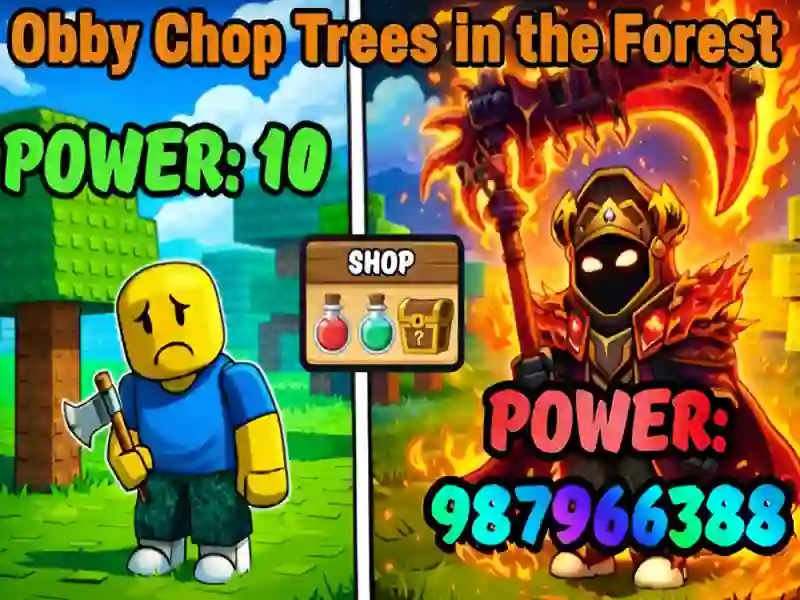 Jogo Obby corta árvores na floresta online