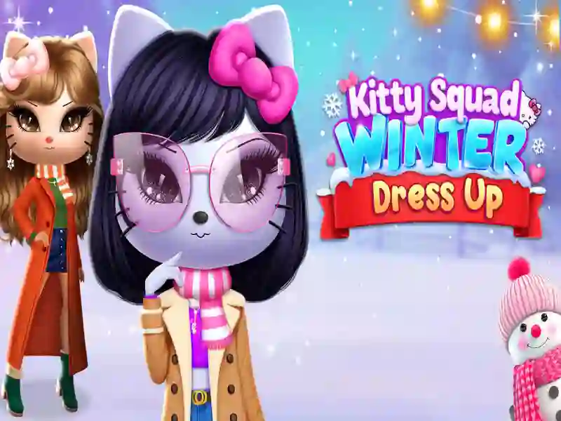 Jogo Vestido de inverno de Kitty Squad online Jogo Vestido de inverno de Kitty Squad online