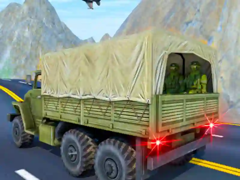 Jogo Condução de caminhão de veículo do exército de transporte online Jogo Condução de caminhão de veículo do exército de transporte online