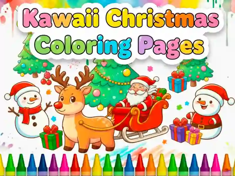 Jogo Desenhos para colorir de Natal Kawaii online