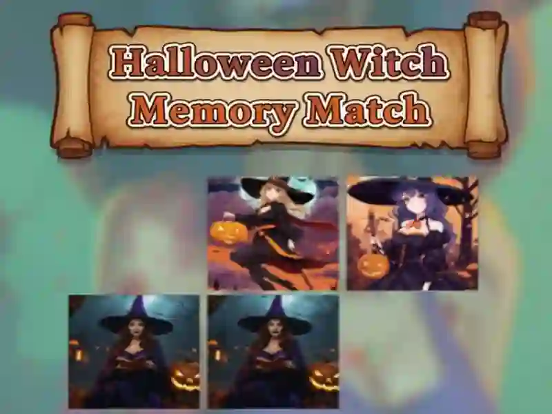 Jogo Jogo de memória de bruxa de Halloween online