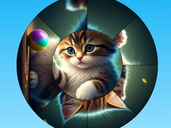 Jogo Quebra-Cabeça Redondo: Colete Imagens com Gatinhos Fofo online