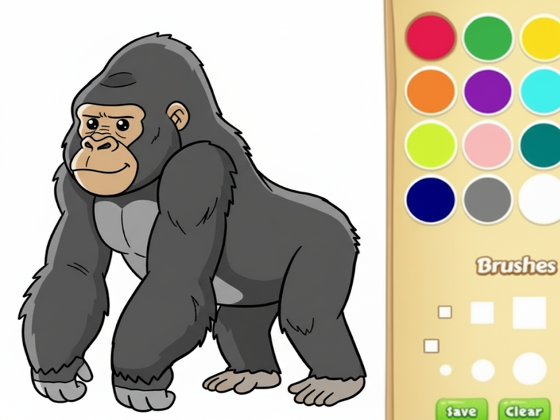Jogo Livro de colorir gorila para crianças online