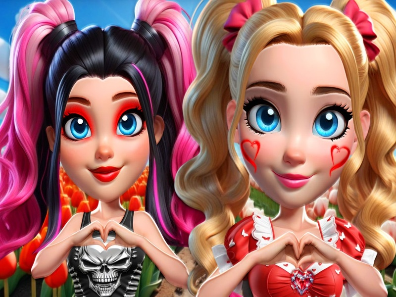 Jogo Corações vibrantes glamour vs punk online