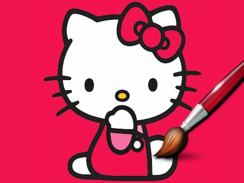 Jogo Kitty fácil para colorir online